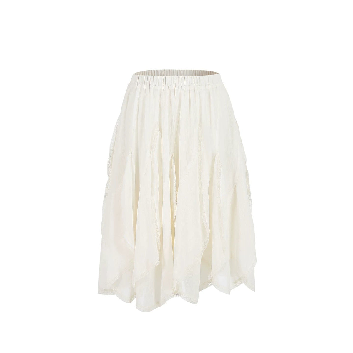 Ruffled Lace Patchwork Skirt
