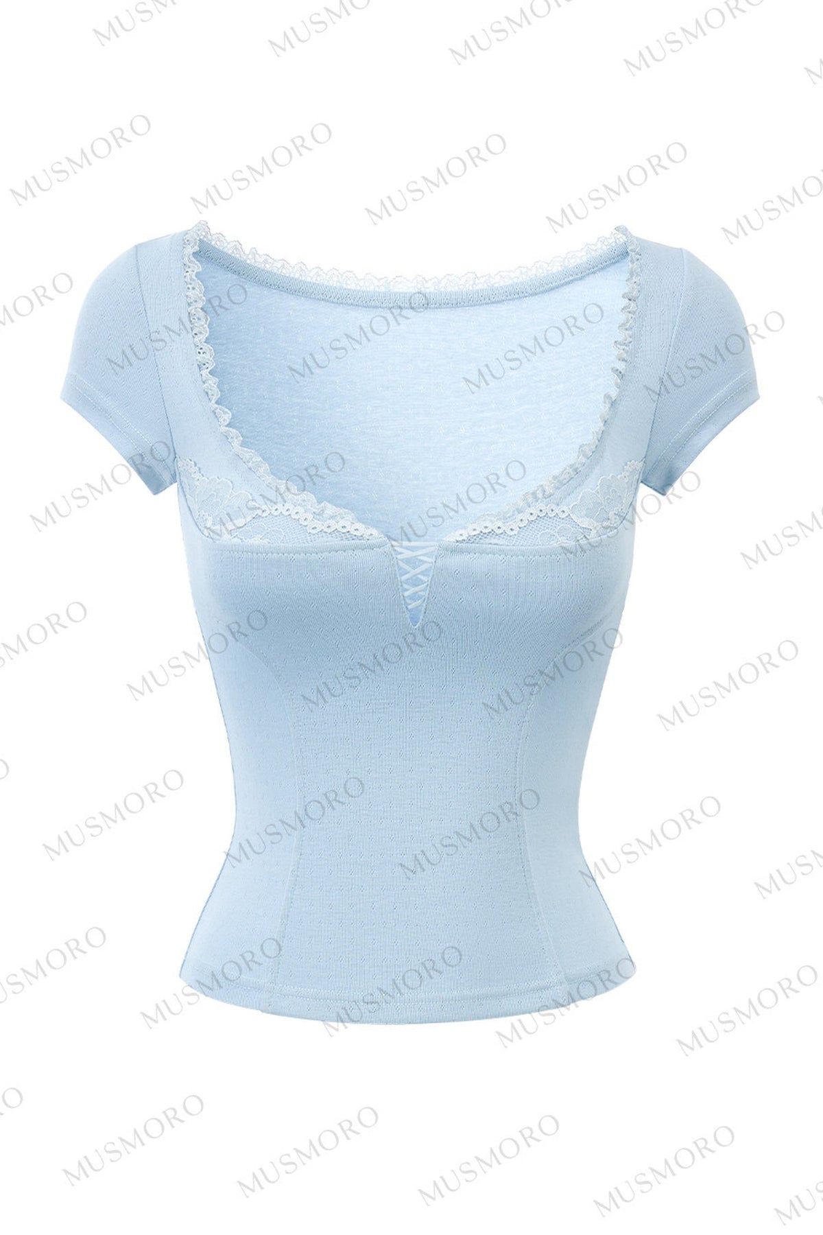 Ruffled Lace Trim Blouse