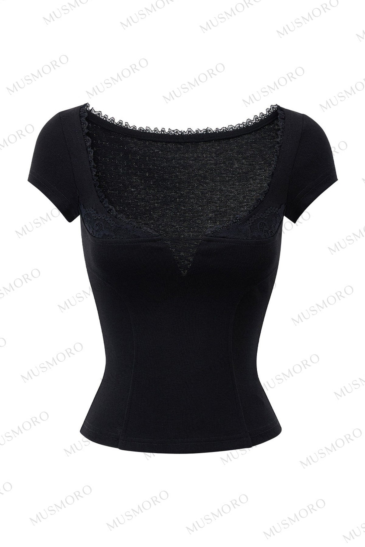 Ruffled Lace Trim Blouse