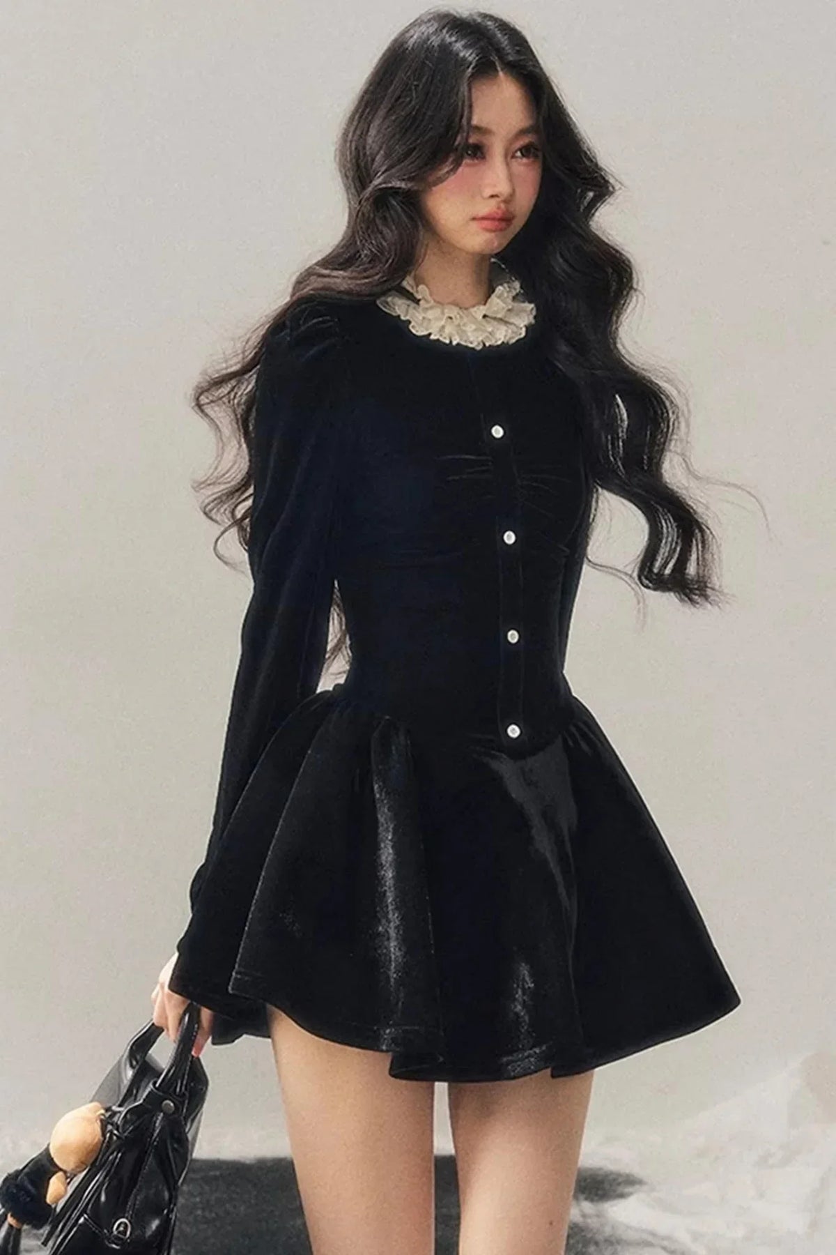 Ruffled Lace Winter Dress