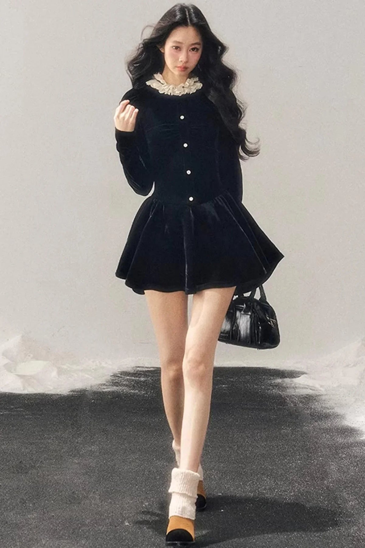 Ruffled Lace Winter Dress