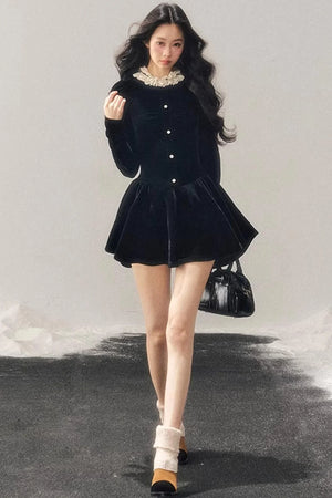 Ruffled Lace Winter Dress