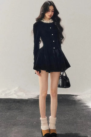 Ruffled Lace Winter Dress
