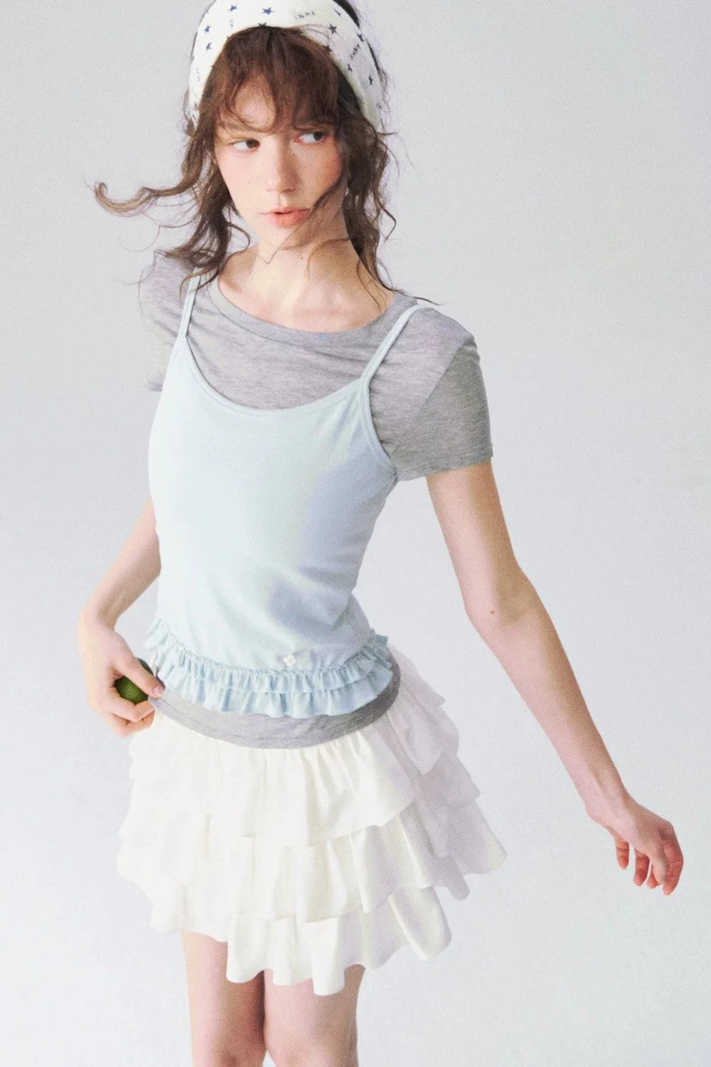 Ruffled Layered Two-Piece Top