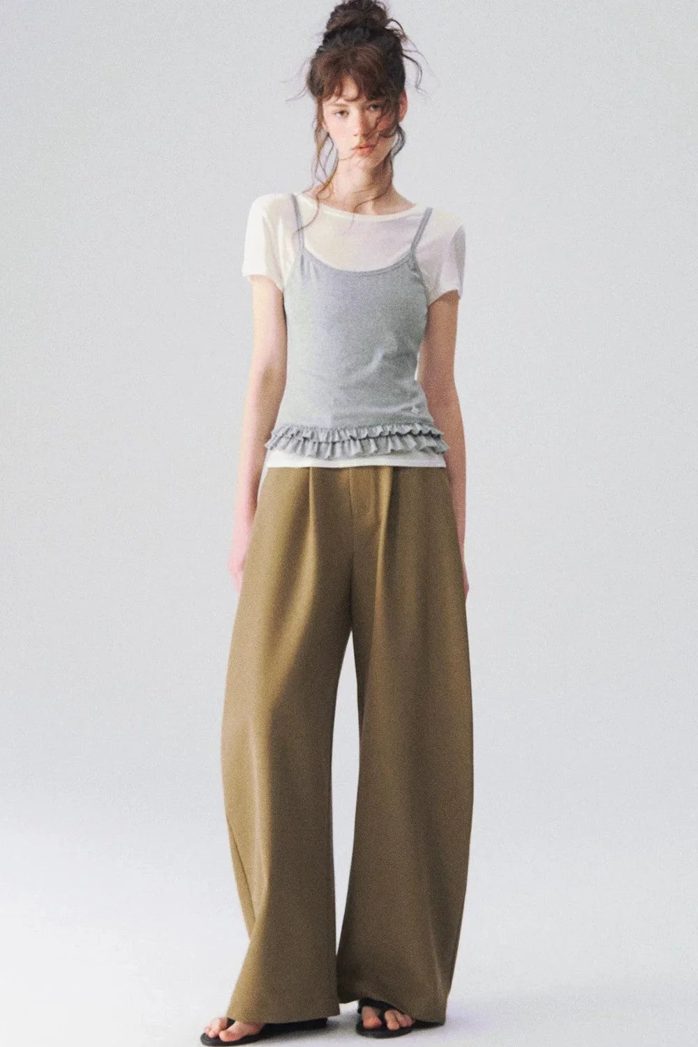 Ruffled Layered Two-Piece Top
