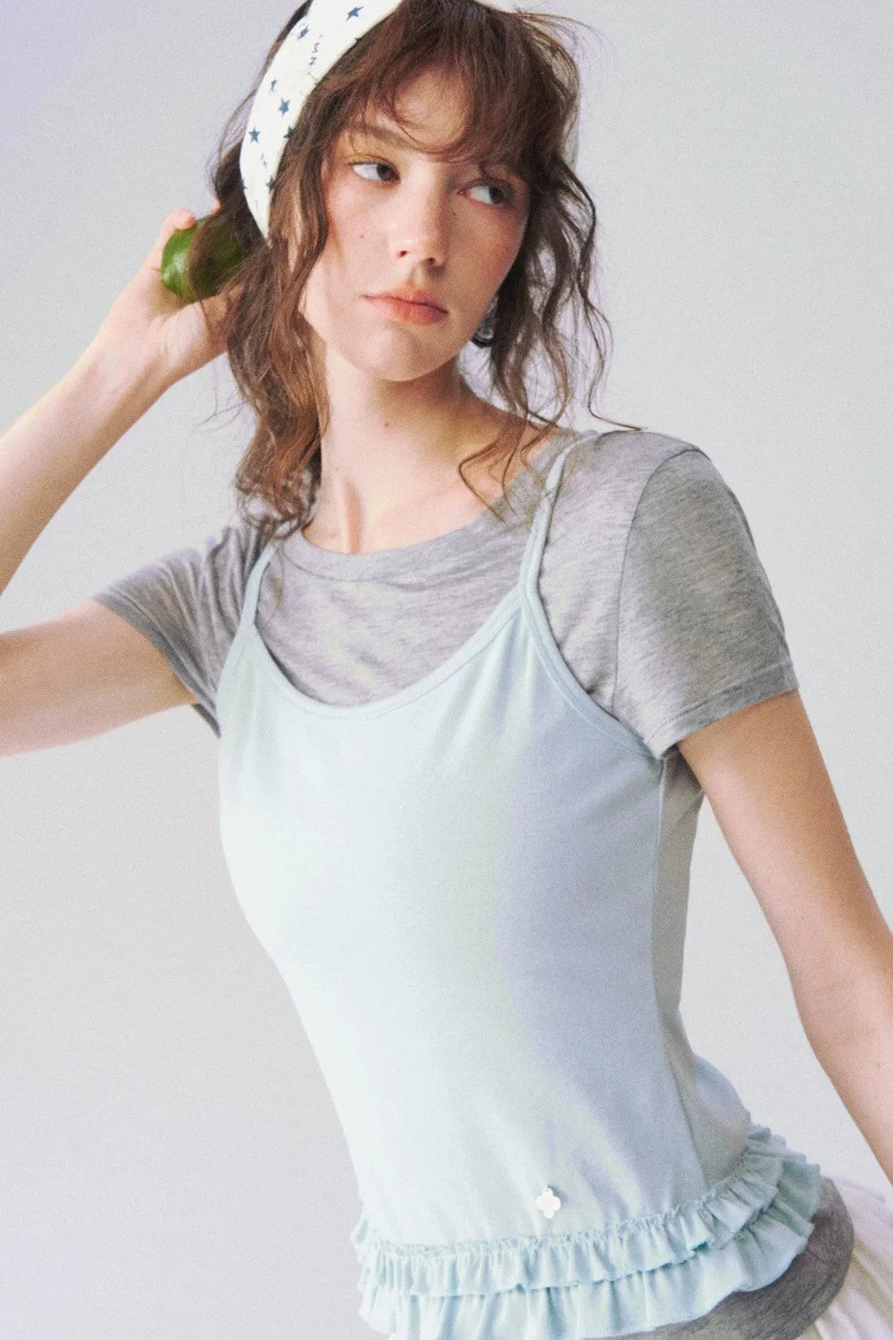 Ruffled Layered Two-Piece Top