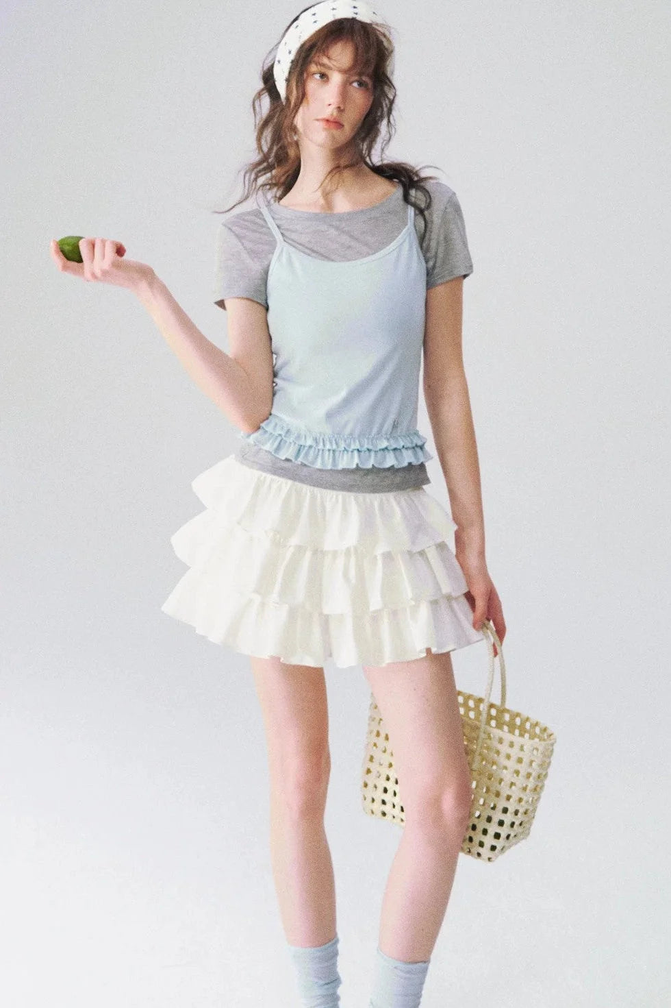 Ruffled Layered Two-Piece Top