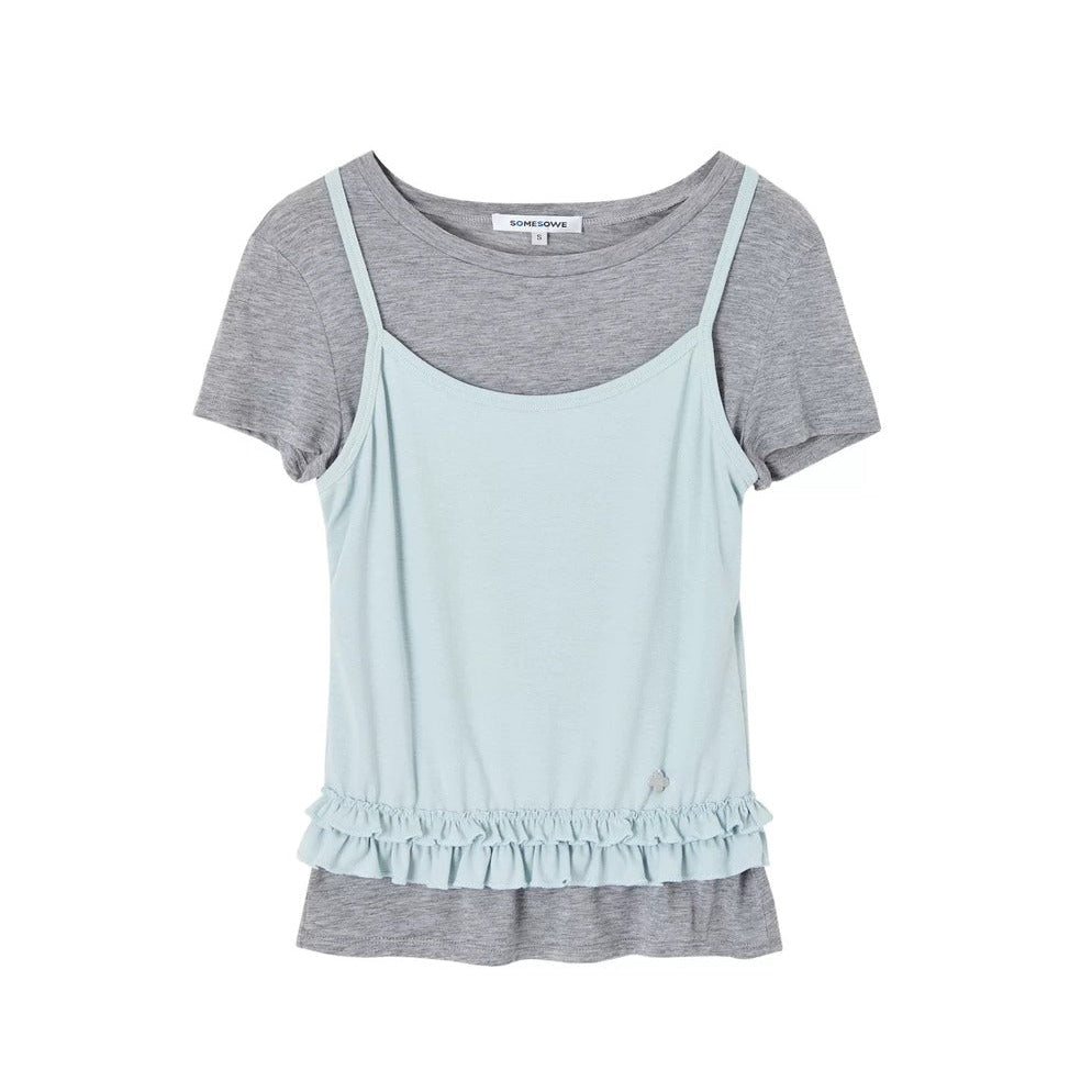 Ruffled Layered Two-Piece Top