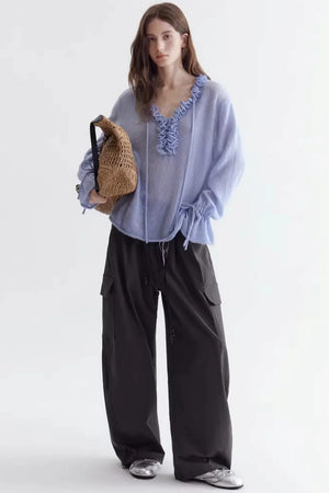 Ruffled Merino Wool Sweater