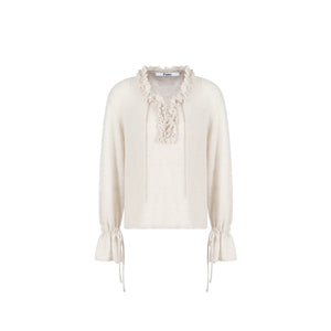 Ruffled Merino Wool Sweater