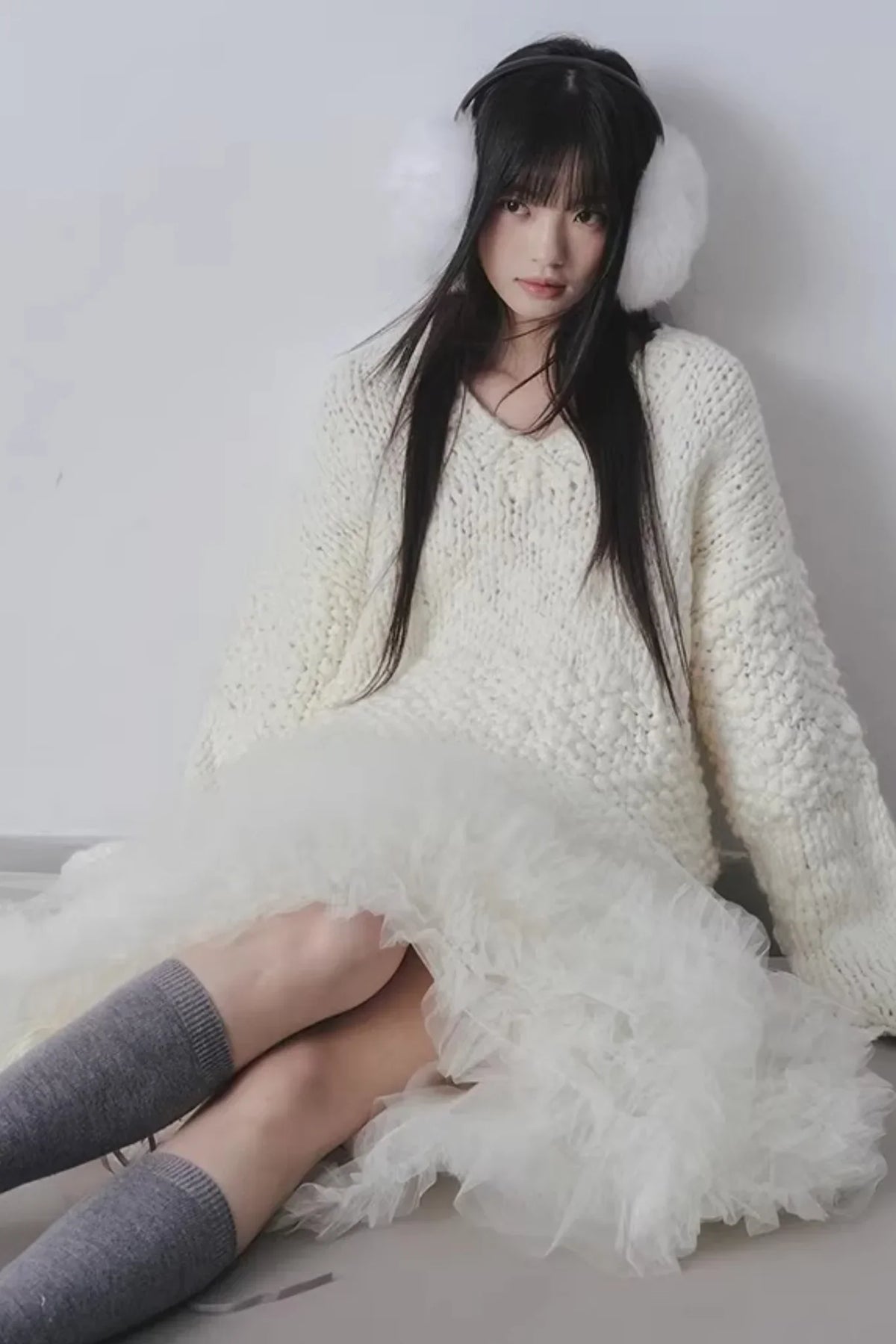 Ruffled Mesh Puffy Skirt
