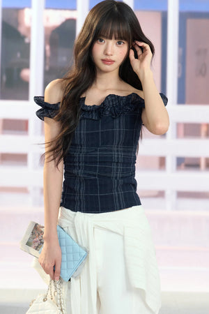 Ruffled Off-Shoulder Top and Pants Set-Up