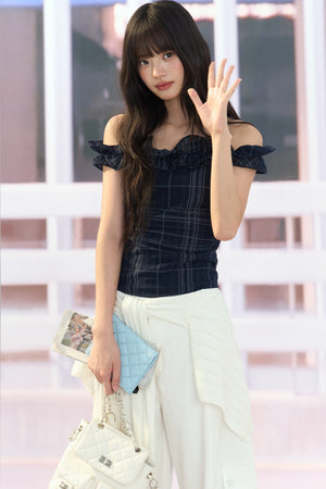 Ruffled Off-Shoulder Top and Pants Set-Up