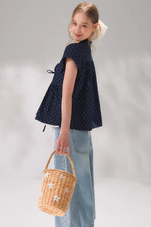 Ruffled Polka Dot Babydoll Top