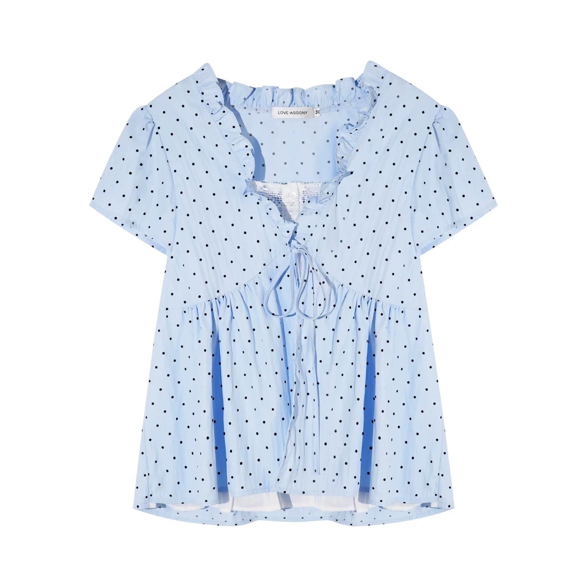 Ruffled Polka Dot Babydoll Top