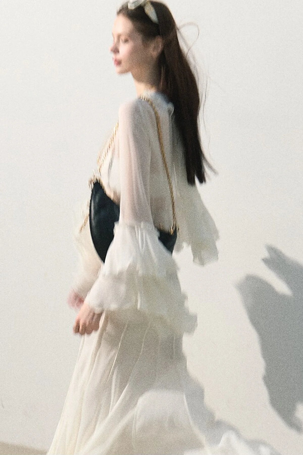 Ruffled Sheer Top And Skirt Set-Up