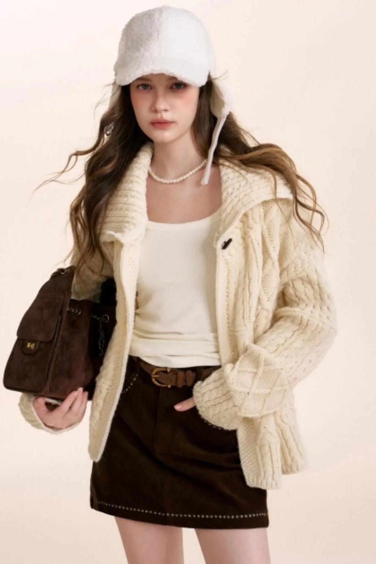 Safari Core Cable Knit Cardigan