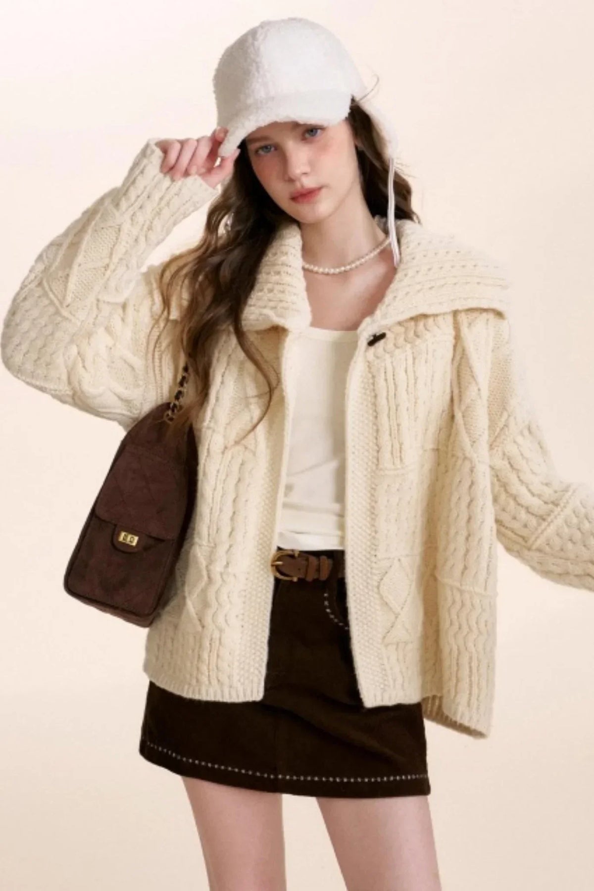 Safari Core Cable Knit Cardigan