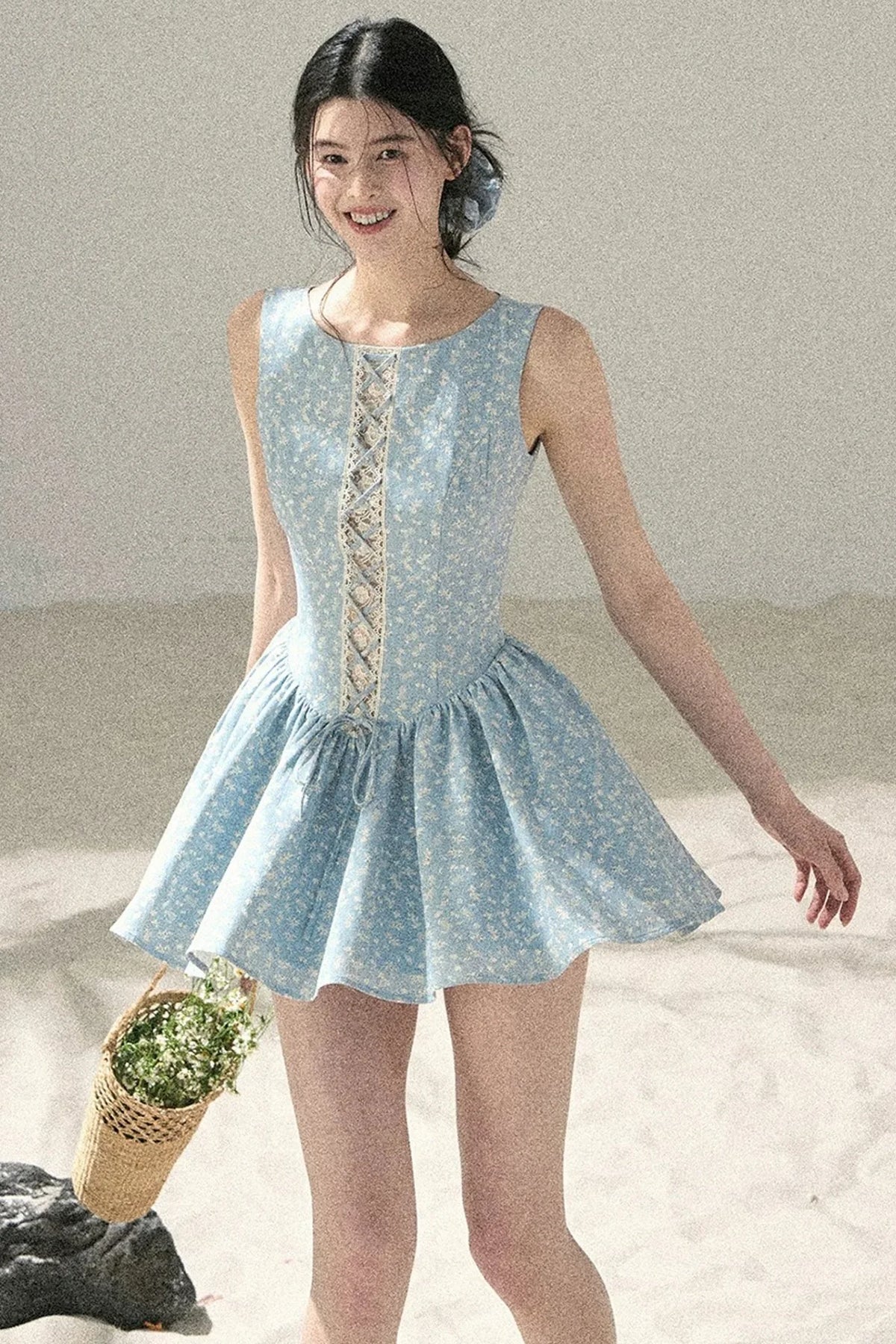 Sage Floral Lace Dress