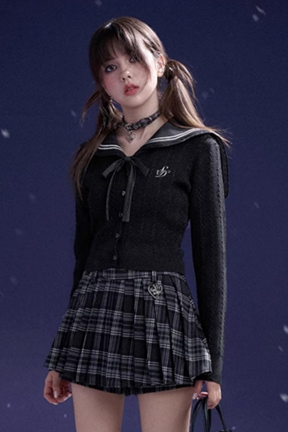 Sailor Collar Cardigan Sweater