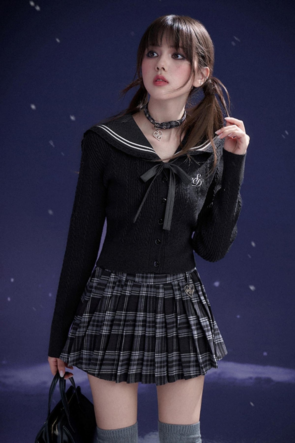 Sailor Collar Cardigan Sweater