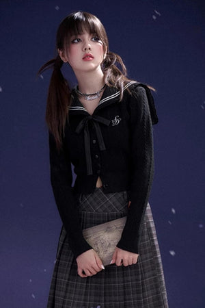 Sailor Collar Cardigan Sweater