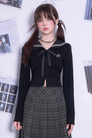 Sailor Collar Cardigan Sweater