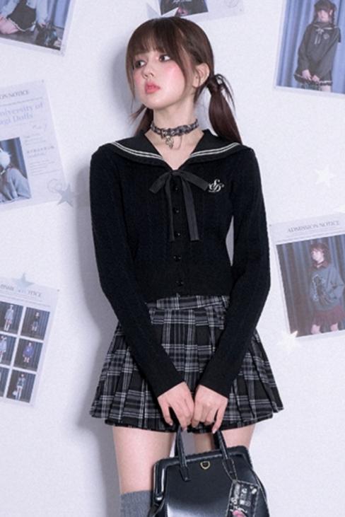 Sailor Collar Cardigan Sweater