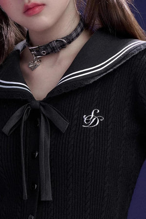 Sailor Collar Cardigan Sweater