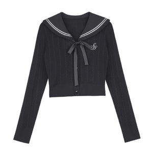 Sailor Collar Cardigan Sweater