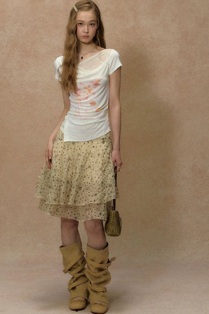 Sakura Asymmetrical Lace Top