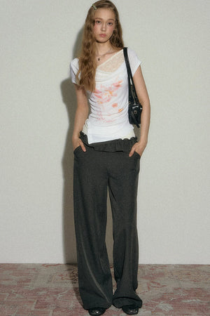 Sakura Asymmetrical Lace Top