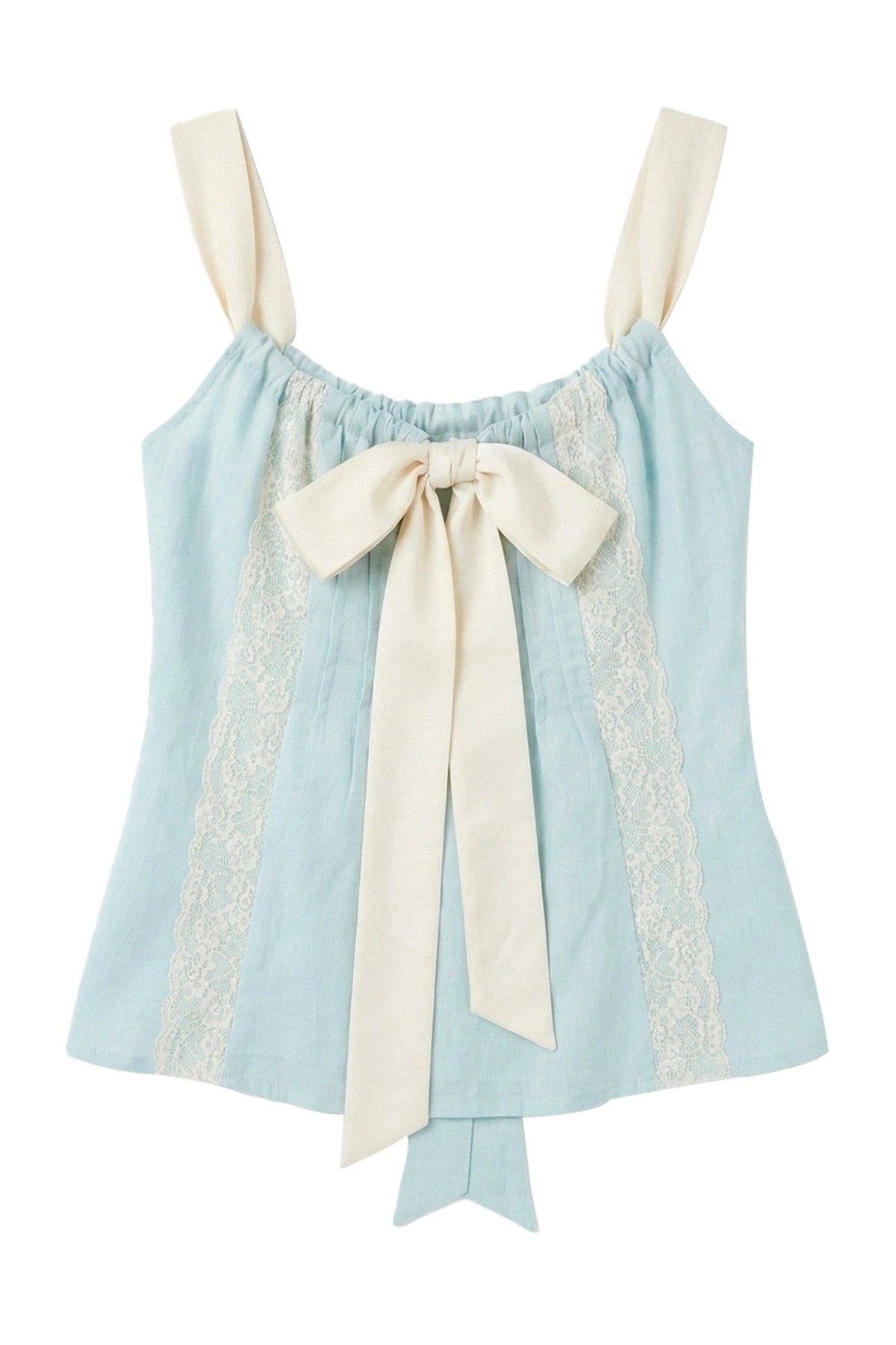 Satin Bow Lace Camisole and Flower Bud Skirt Set-Up