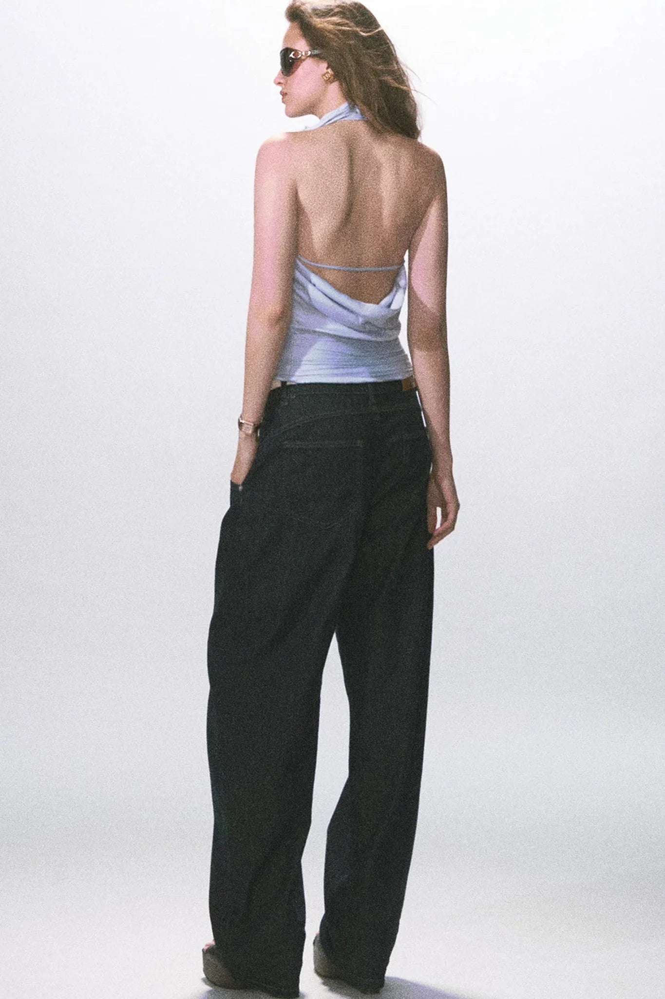 Satin Halter Backless Top