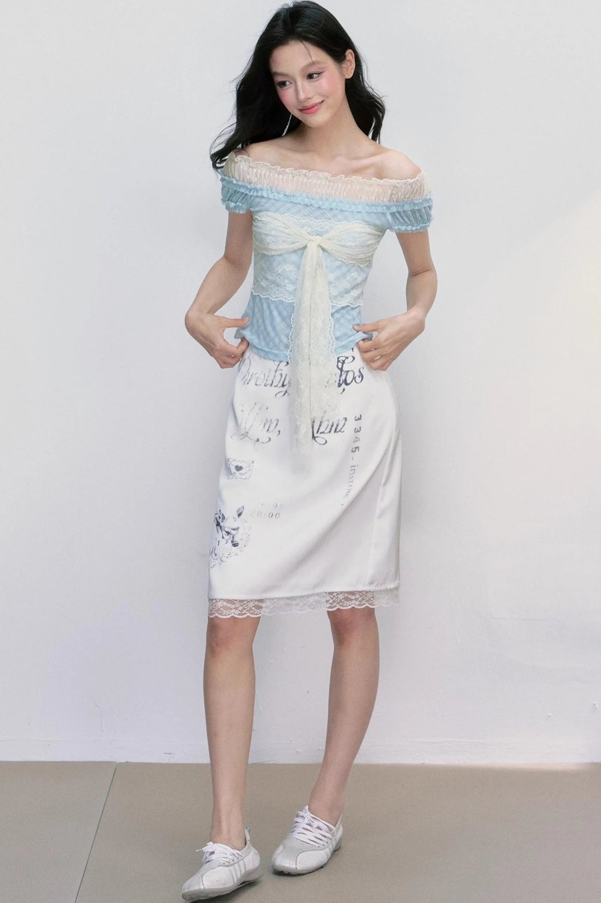 Satin Lace Fawn Skirt