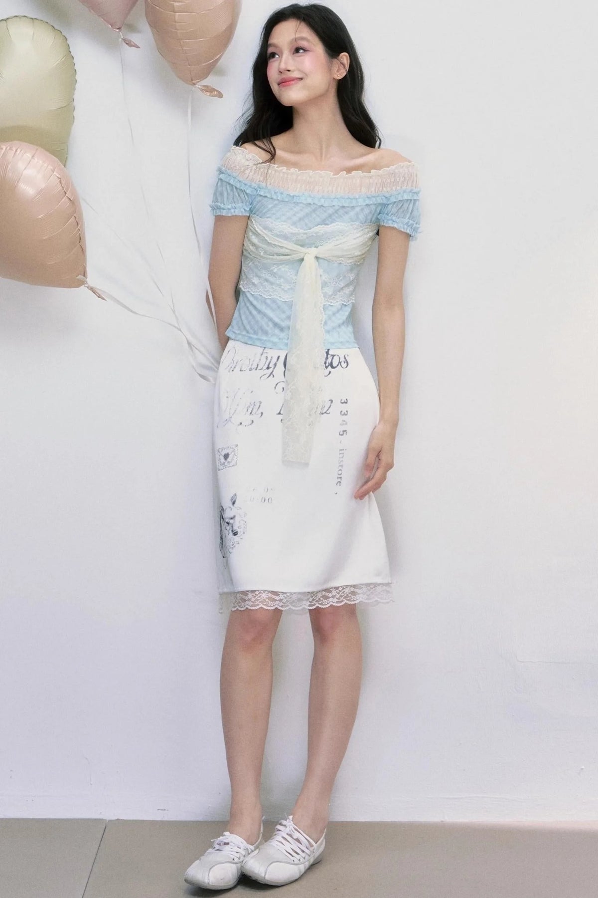 Satin Lace Fawn Skirt