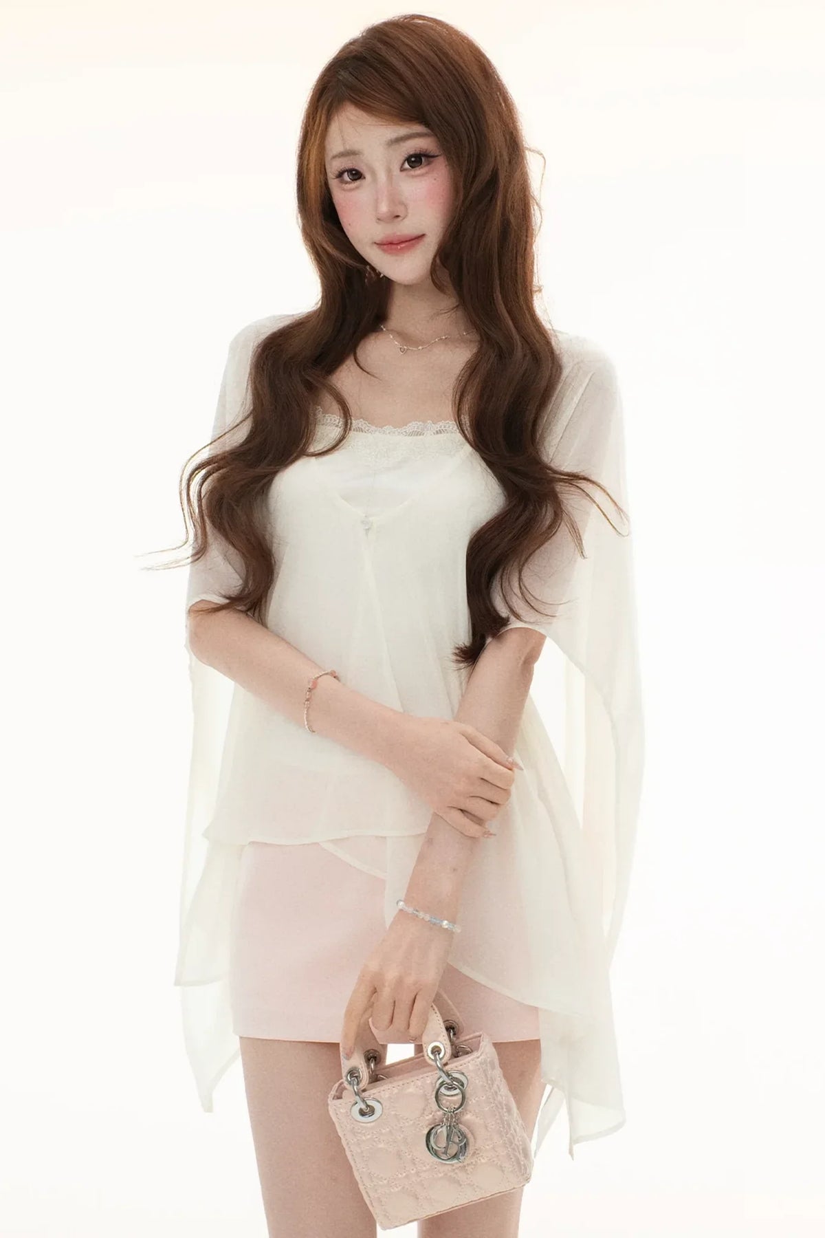 Satin Lace Off-Shoulder Top Set-Up