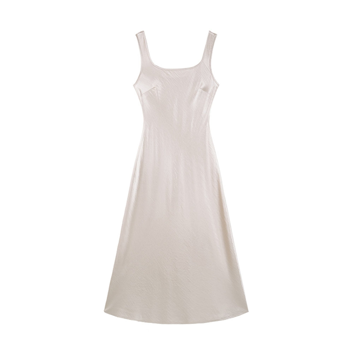 Satin Luxe Draped Midi Tank Dress