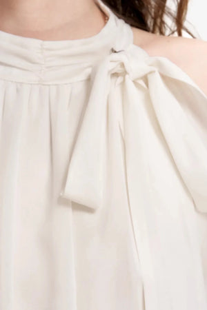 Satin Off-Shoulder A-Line Dress