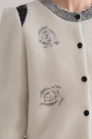 Scattered Roses Jacquard Cardigan