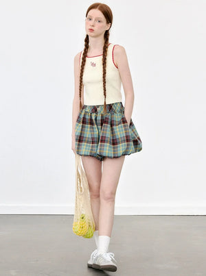 School Bud Plaid Shorts Skirt