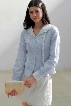 Sea of Spring Embroidered Blouse