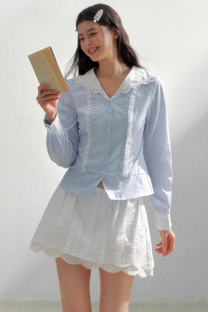 Sea of Spring Embroidered Blouse
