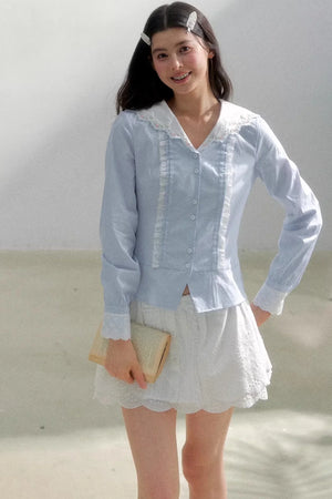 Sea of Spring Embroidered Blouse