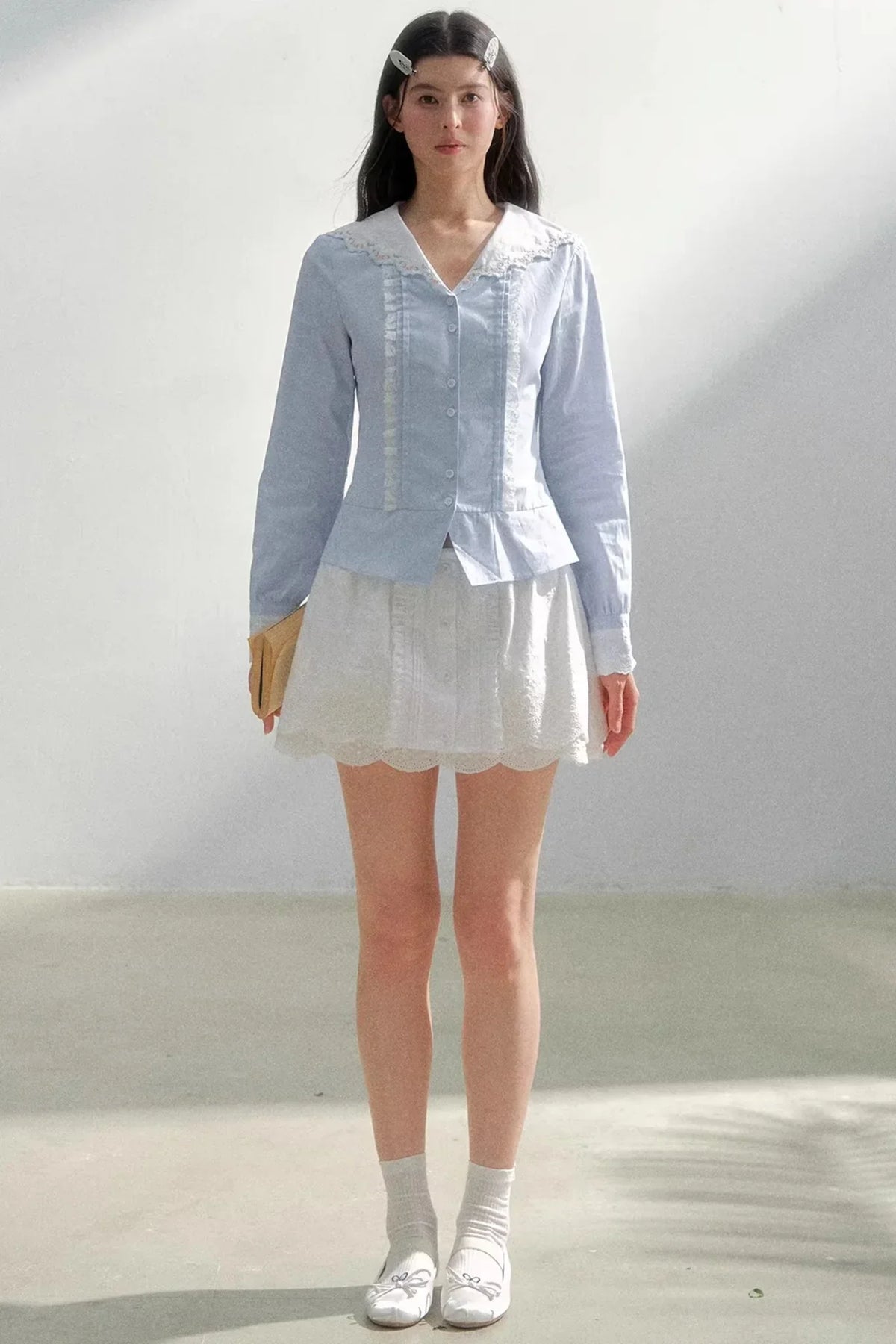 Sea of Spring Embroidered Blouse