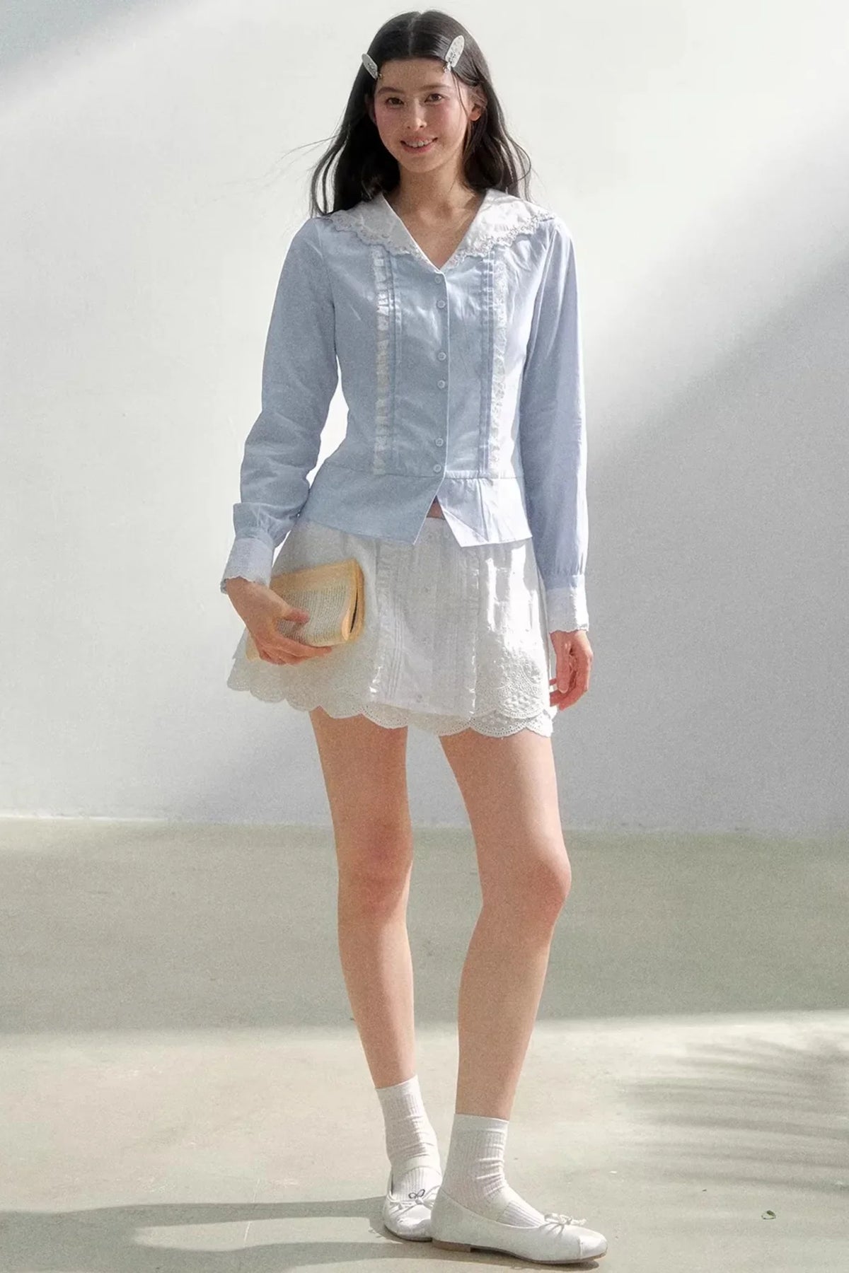 Sea of Spring Embroidered Blouse