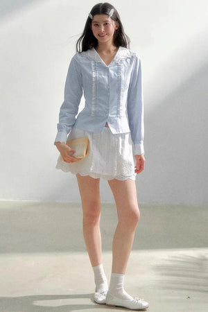 Sea of Spring Embroidered Blouse