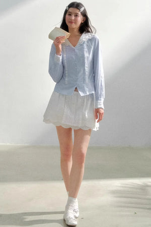 Sea of Spring Embroidered Blouse