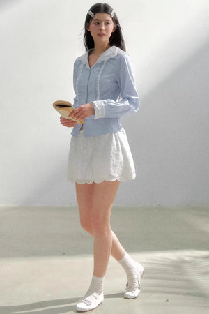 Sea of Spring Embroidered Blouse