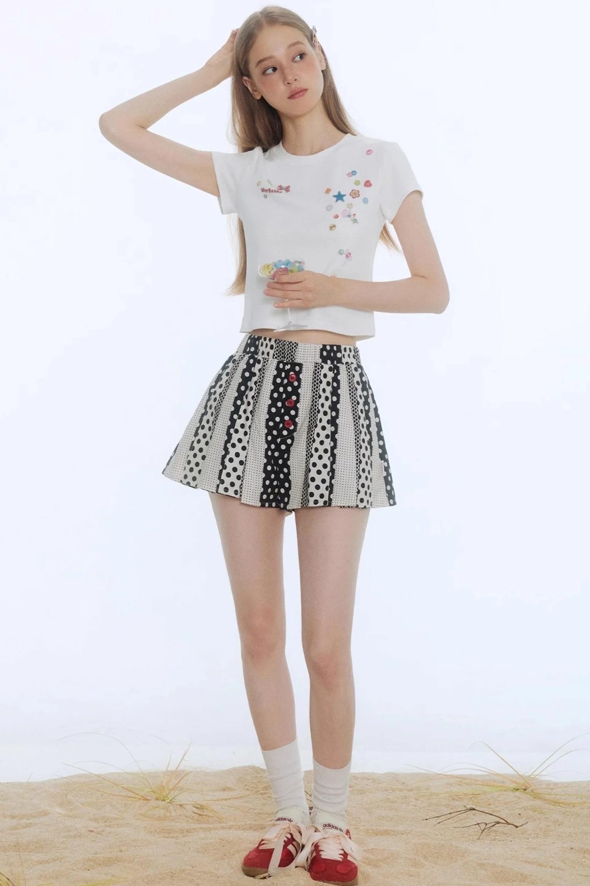 Sea Pleated Skirt